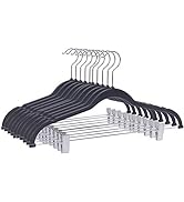 Quality Plastic 20-Pack Non Velvet Non-Flocked Thin Compact Coat Hangers with Metal Clips for Ski...