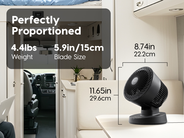 PCF-BC15T, Small Fan for Bedroom, Desk Fan, Oscillation, Remote