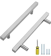 Ravinte Brushed Nickel Cabinet Handles 30 Pack 5 inch Satin Nickel Square Cabinet Pulls Silver Ha...
