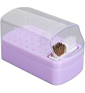 30 Nail Drill Grinding Bit Holder Box, Nail Drill Bits Storage Case Clear Plastic, Nail Polish He...