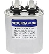 VEXUNGA 5uF 370/440VAC 50/60Hz CBB65 CBB65A Oval Run Start Capacitor 5 MFD 370V/440V Air Conditio...