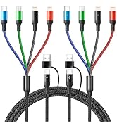4 in 2 Multi Charging Cable 3.5A, [2Pack 6Ft] Multiple fast Charging Cord USB A/C to Type C/Micro...