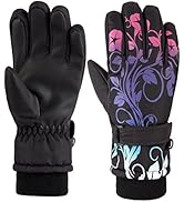 HighLoong Kids Waterproof Ski Snowboard Gloves Mittens Thinsulate Lined Winter Cold Weather Glove...