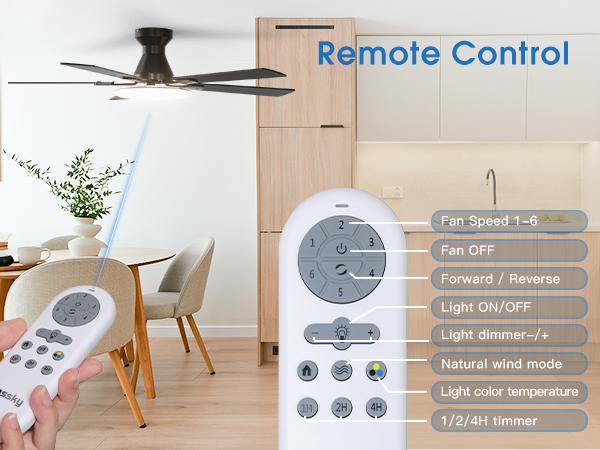 Ceiling fans with remote control