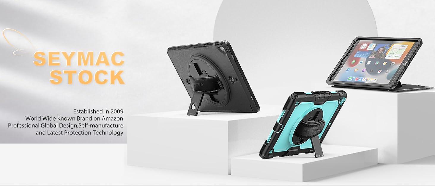 SEYMAC stock Shockproof Hand Strap Case for iPad 9th 8th 7th Generation 10.2 inch 2021/2020/2019