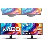 Kado Dual Monitor Setup - 2-Pack 22" 1920x1080 Computer Monitor 75Hz VESA Mount HDMI Office Gamin...