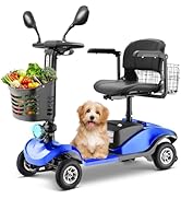 4 Wheel Compact Mobility Scooter for Seniors and Adults,Foldable Electric Scooter, Heavy Duty Tra...