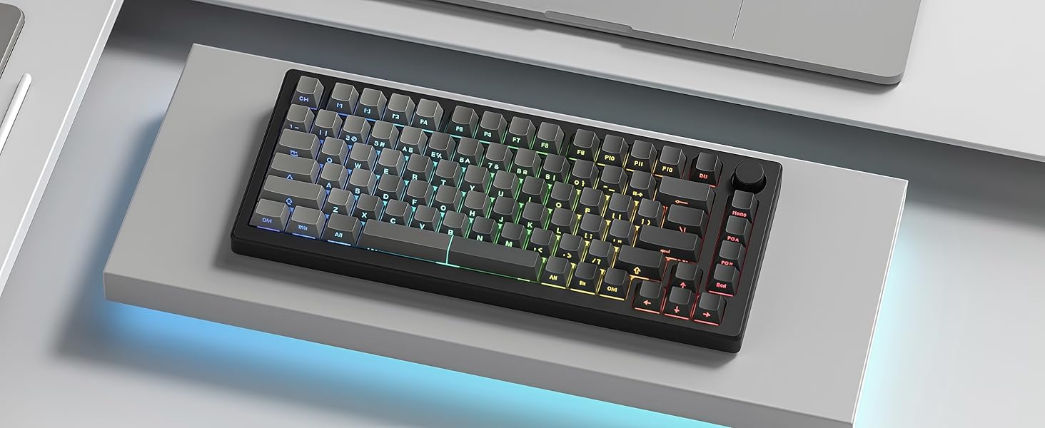 Gradient grey keycaps 121-key Shine Through style south facing keycaps