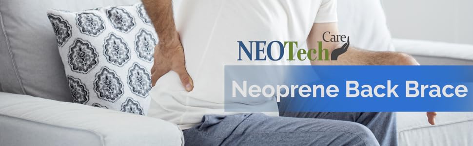NeoTech Care Neoprene Back Brace, Double Compression, Black, Size Medium