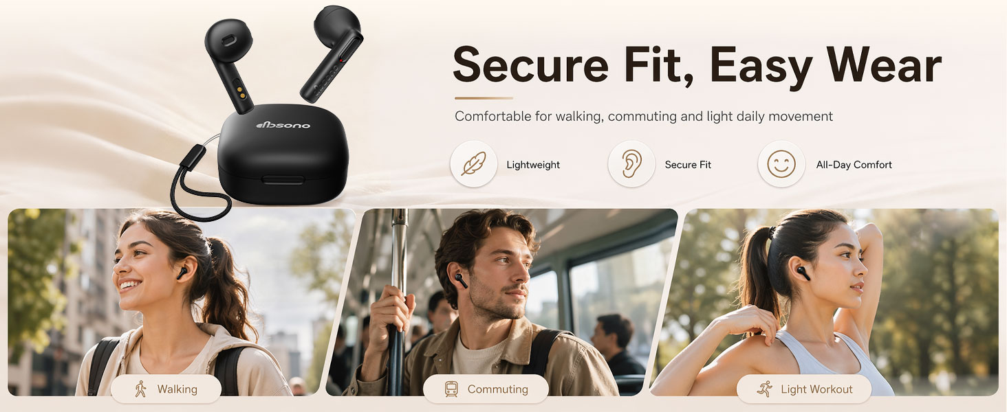 wireless earbuds for travel commute running and so on