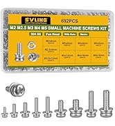 SVLING 692Pcs Machine Screws Assortment Kit,Metric Nut and Bolt Assorted M2 M2.5 M3 M4 M5,304 Sta...