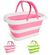 XXFLOWER Large Collapsible Bucket for Cleaning, 4.2 Gallon (16L) Silicone Bucket with Handle &amp; Ha...