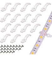 VIPMOON 100pcs Led Light Strip Mounting Clips 8mm Wide Strip Light Mounting Brackets Led Light Ho...