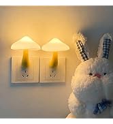 Night Lights Plug into Wall - 2-Pack Sensor LED Mushroom Light, Cute Energy Saving Mushroom Lamp ...