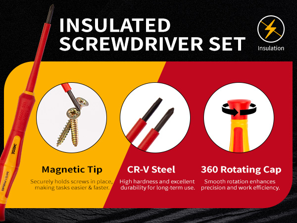 XOOL 1000V Insulated Precision Electrician Screwdrivers Set