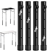 FUNYKICH Folding Table Leg Extenders, Durable Steel Folding Tables Leg Risers for Straight and Be...