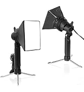 Meking Mini Softbox Photography Lighting Kit, Portable 4x4.8in Continuous Lighting LED Lamp with ...