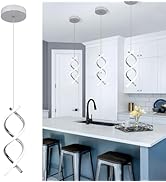 CANEOE Spiral Led Pendant Light Fixture,15W Cold White Light Modern Integrated LED Hanging Lamp, ...
