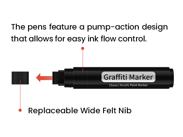 black wide tip markers poster paint pens