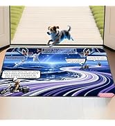 UEISODC Pet-Themed doormats, Crystal Velvet Surface with TPR Non-Slip Base, Rectangular, Stain-Re...