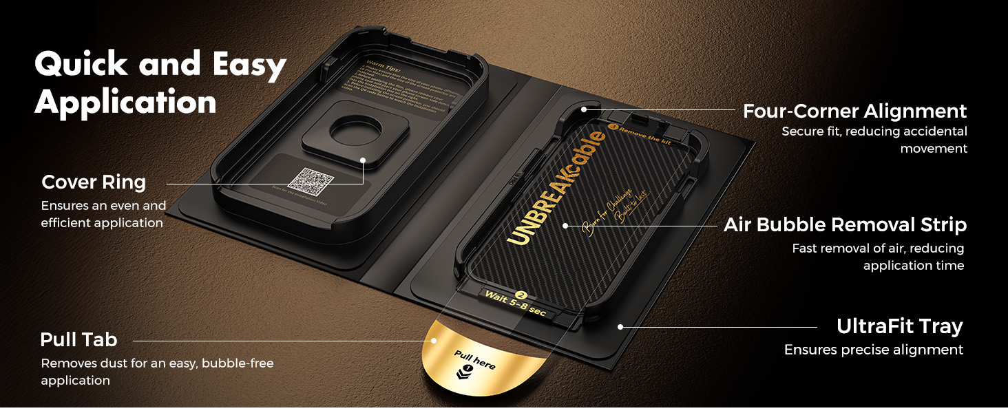 UNBREAKcable iPhone 16 Pro Max Screen Protector Tempered Glass