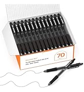 Shuttle Art Black Gel Pens, 70 Pack Retractable Medium Point Rollerball Gel Ink Pens Smooth Writi...