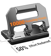 3 Hole Punch Heavy Duty, AFMAT 3 Hole Puncher for Binder, 10000+ Punching Times, 40-Sheet Three H...