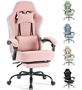 Sweetcrispy Video Gaming Chair - Ergonomic Desk Chair with Footrest and Lumbar Support, Height Ad...