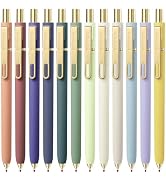 Pur Pick 12Pcs Gel Pens, 0.7mm Quick Dry Black Ink Pens, Smooth Writing Pens, Retractable Aesthet...