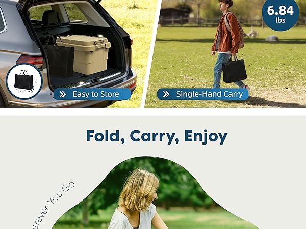 Tri-fold camping table