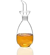 Affogato Glass Oil Bottle with Spout, Olive Oil Dispenser Vinegar Drizzler Pourer Stopper Pot, So...