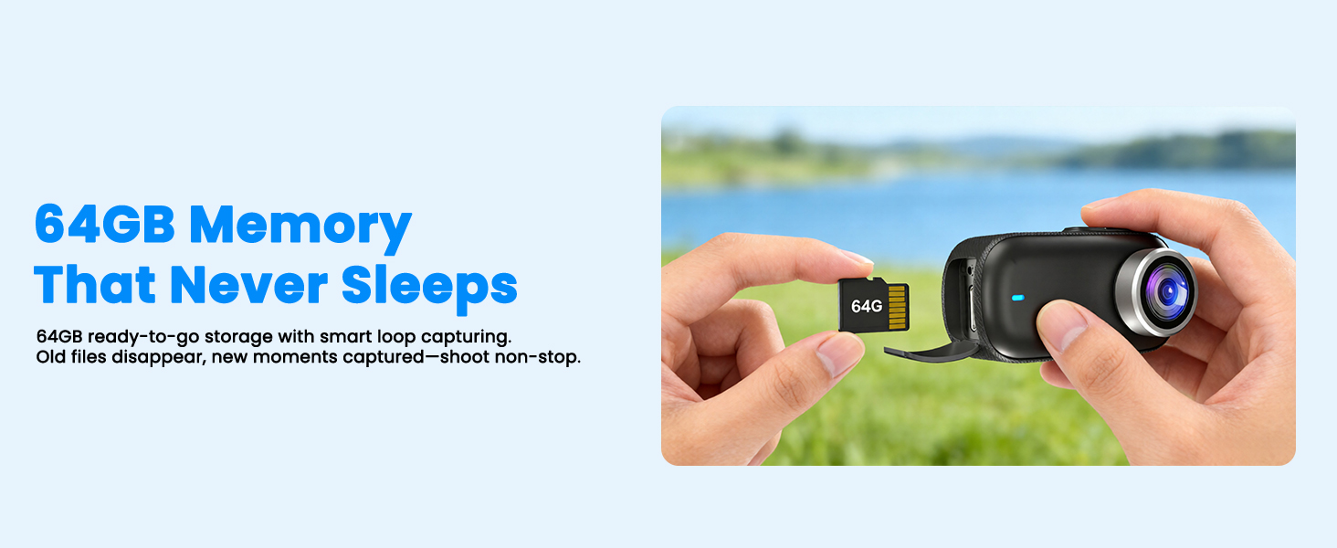 64GB Pre-installed Memory Card Body Cam