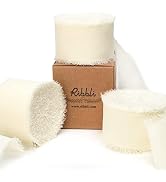Ribbli Ivory Chiffon Ribbon 1-1/2 inch x 30 Yard Handmade Fringe Chiffon Ivory Silk Ribbon,Cream ...