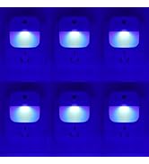KINUR 6 Pack LED Blue Night Light Plug in, Dusk to Dawn Sensor Automatic on and Off, Energy effic...