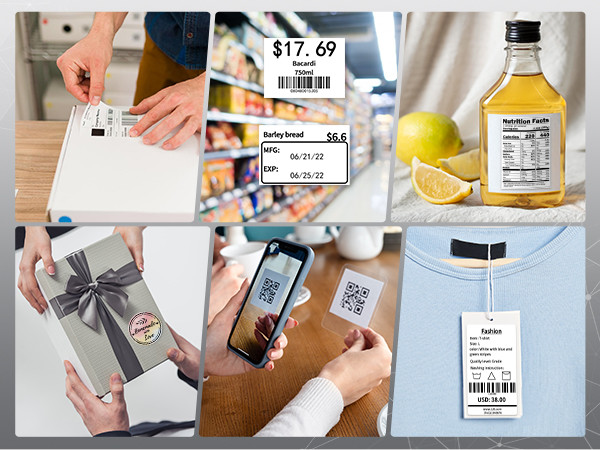 Bluetooth Shipping Label Printer, D450 Thermal Label Printer for Address Postage Small Business