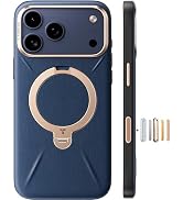 TORRAS Q3 VegSkin for iPhone 17 Pro Max Case Leather, 360 Spin Magnetic Stand, Fit for MagSafe, C...