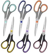 Scissors for Office School Supplies, Hnncugty 8" Scissors All Purpose Bulk Set of 6-Pack, Sharp S...