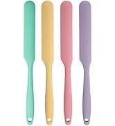 4 Pcs Silicone Jar Spatula Set - Long Handle Sourdough Scraper, Skinny Spatula for Jars, Bottles,...