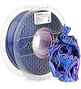 AMOLEN 3D Printer Filament Tri-Color Silk PLA Filament 1.75mm,Black Blue Purple 3D Printing Coext...