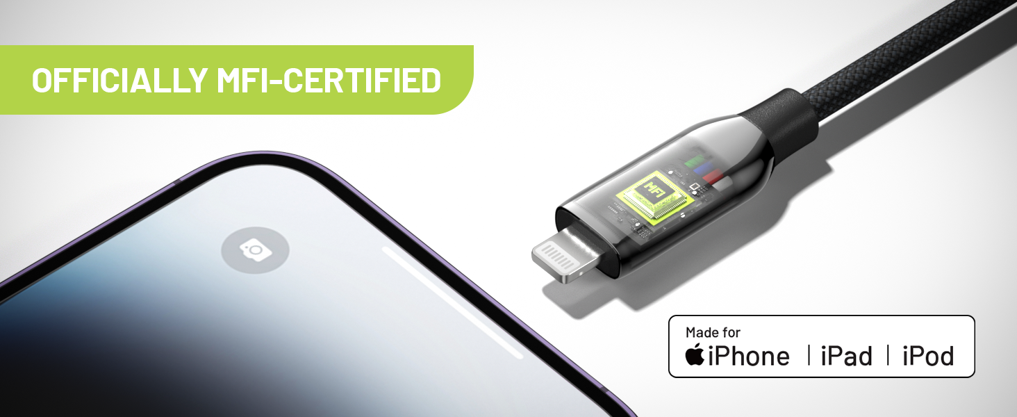 OMNIBAR MFi-certified usb c to lightning cable