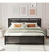 LIKIMIO King Bed Frame with Headboard and Footboard, Metal Strong Supports, Easy Assembly, Noise-...