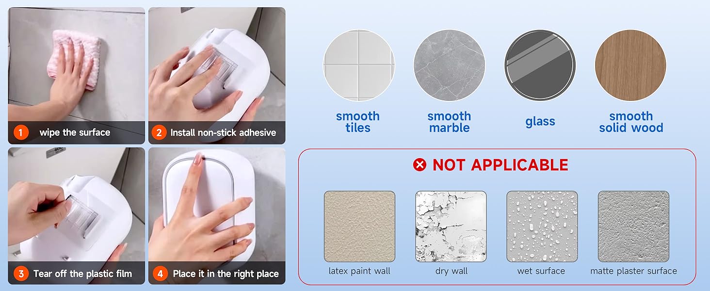 How to install the disposable toilet brush back sticker