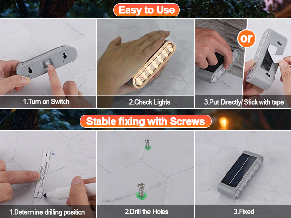 No Drill Solar Light for Steps Stairs