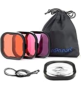 SOONSUN 4-Pack Dive Filter for GoPro Hero 13 12 11 10 9 8 Black Official Waterproof Housing - Red...