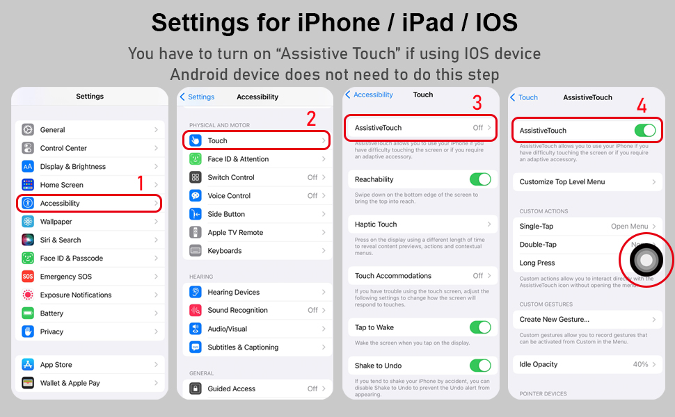 Settings for iPhone ipad IOS