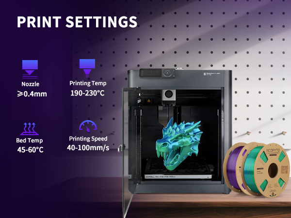 Dual Color Silk PLA 3D Printer Filament 1.75mm Silk Filament 1KG