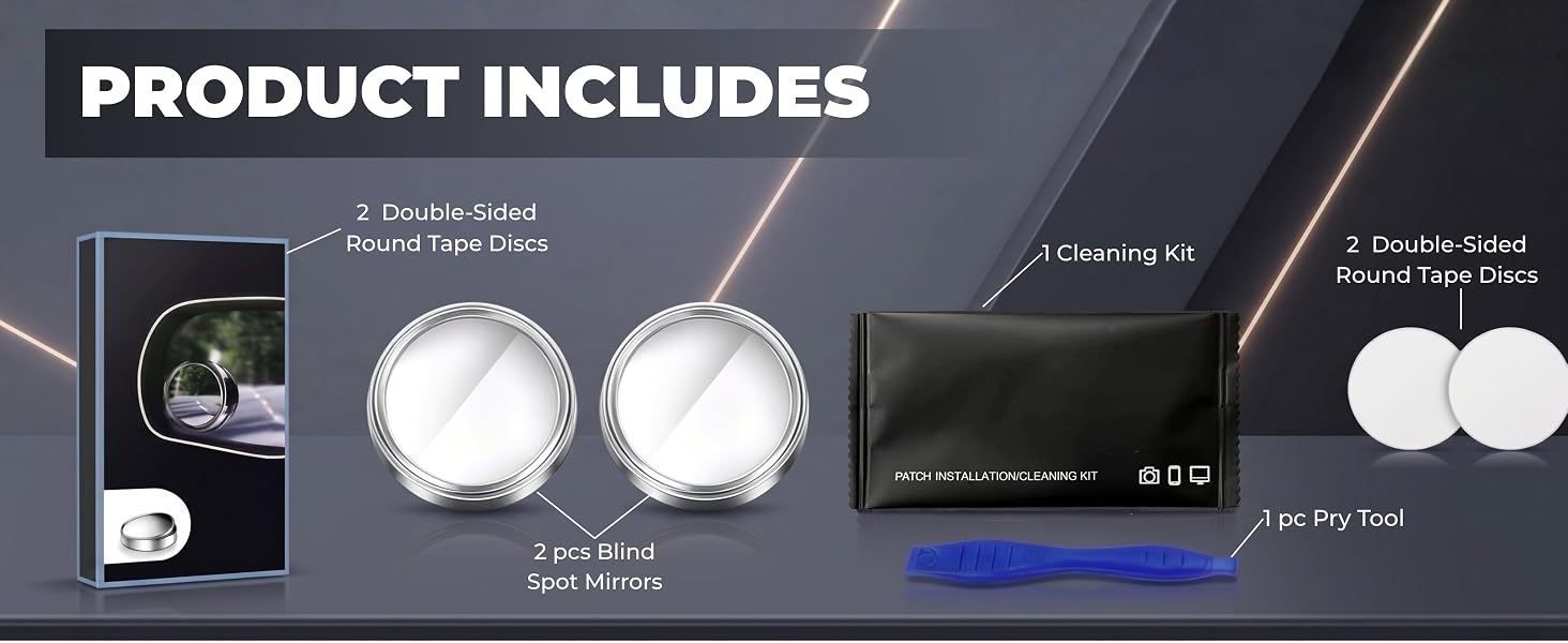 2 pcs Blind Spot Mirrors silver