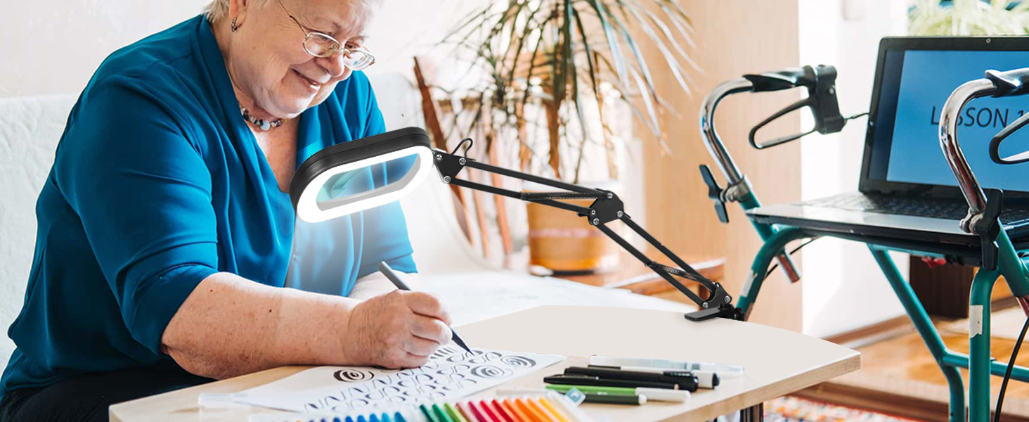 painting magnifying glass with light