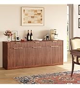 Evermagin 67" Fluted Sideboard Buffet Cabinet with Storage, Modern Credenza with 3 Drawers, Conso...