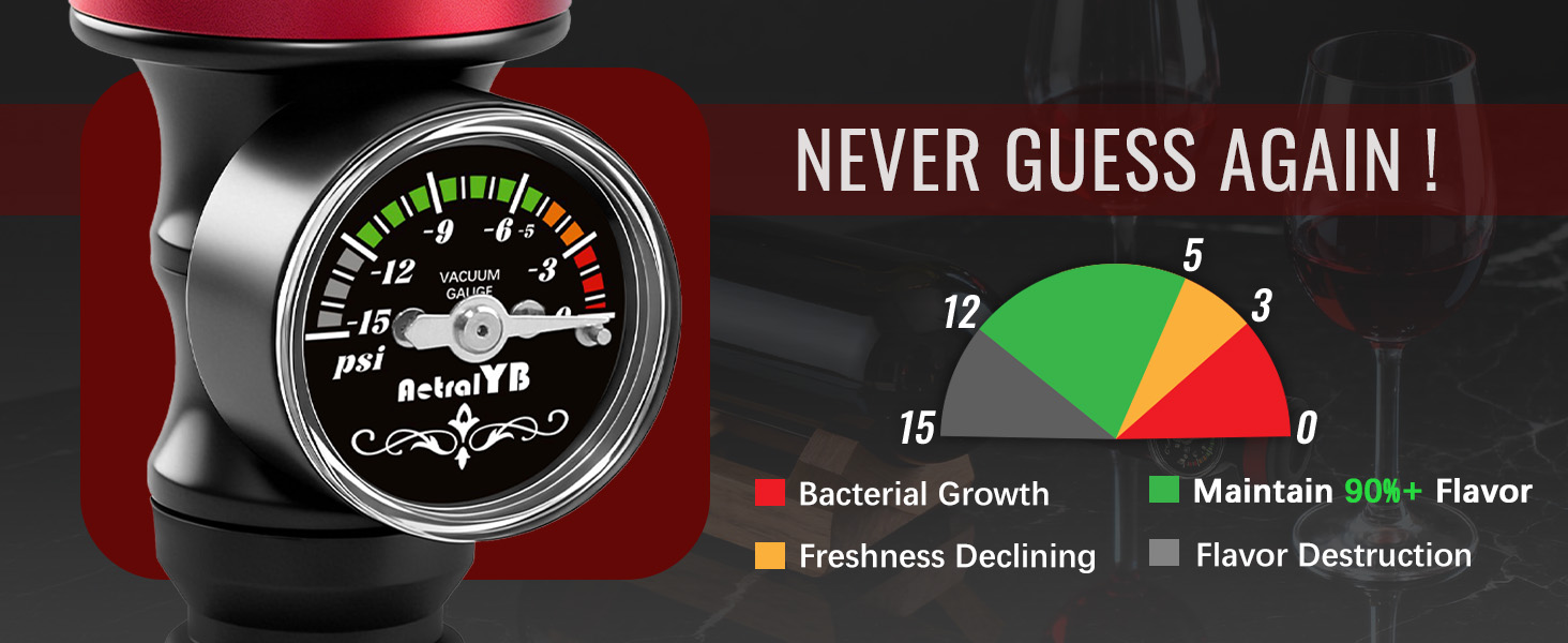 Vacuum saver with vacuum display
